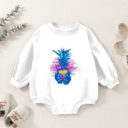 Pineapple Illustration Baby Romper Sweatshirts