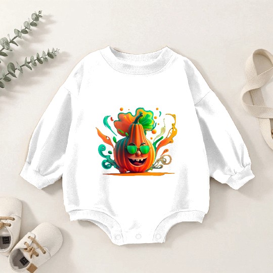 Funny tropic pumpkin Baby Romper Sweatshirts