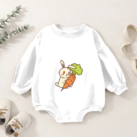 Rabbit And Carrot Baby Romper Sweatshirts