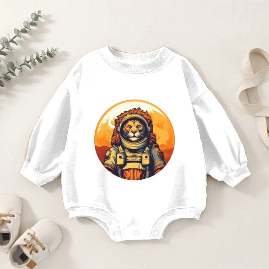Lion in space Baby Romper Sweatshirts