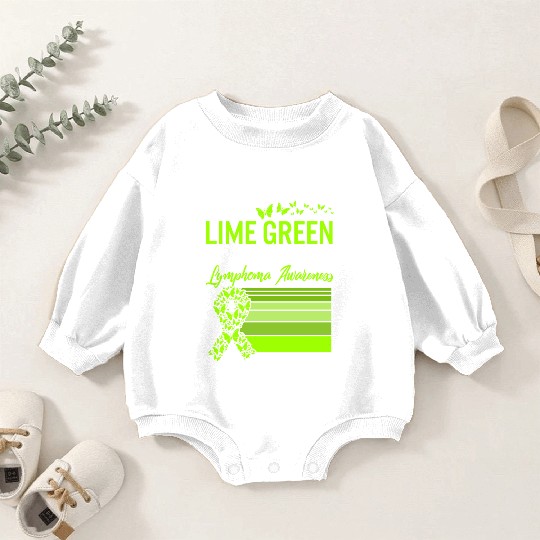 Lymphoma Warrior Baby Romper Sweatshirts, I Wear Lime Green For My