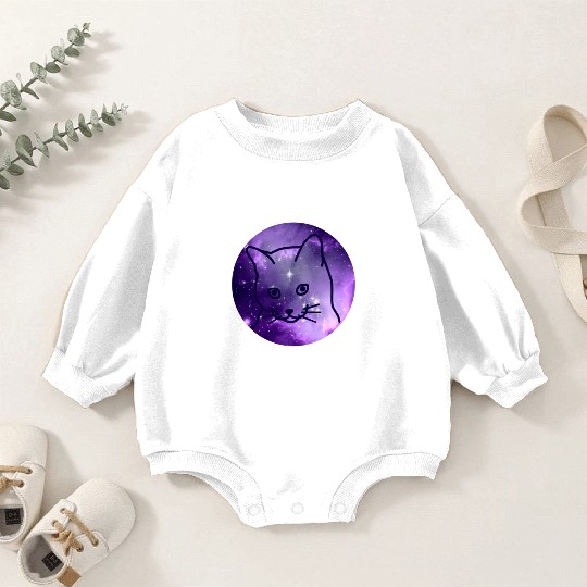 Galaxy Space Cat Funny Cat Lover Baby Romper Sweatshirts