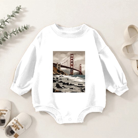 Golden Gate Bridge California Baby Romper Sweatshirts, Golden Gate