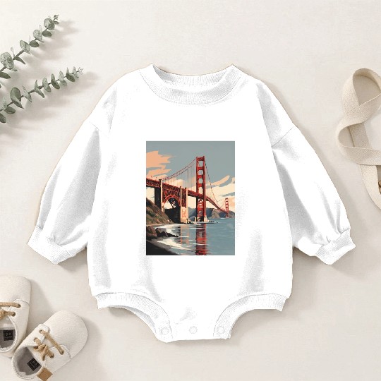 Golden Gate Bridge California Baby Romper Sweatshirts, Golden Gate