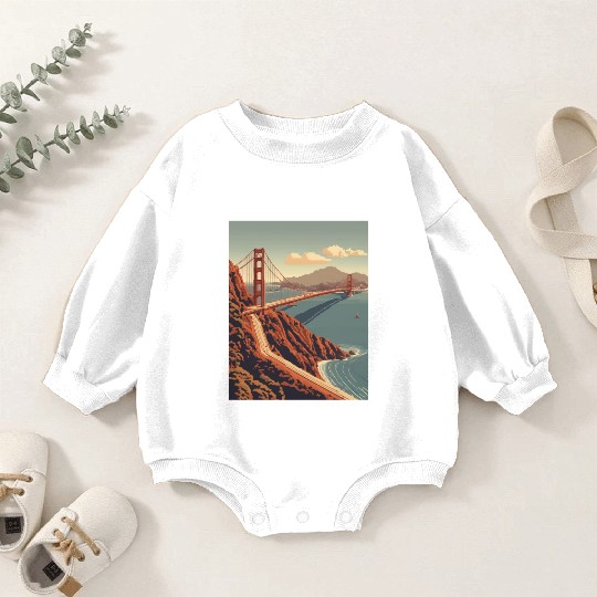 Golden Gate Bridge California Baby Romper Sweatshirts, Golden Gate