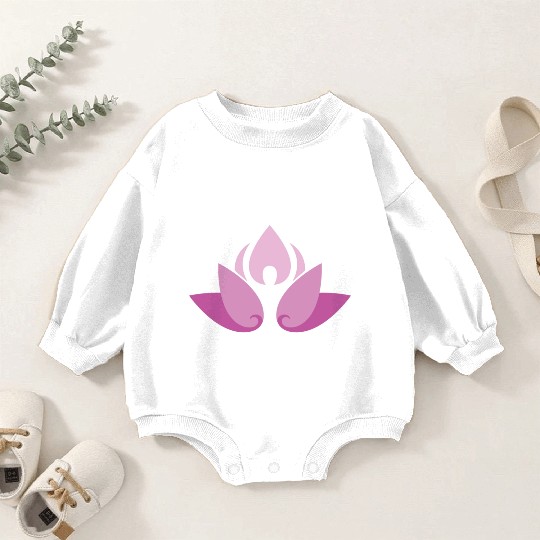 Meditative Lotus Tranquility Design Baby Romper Sweatshirts
