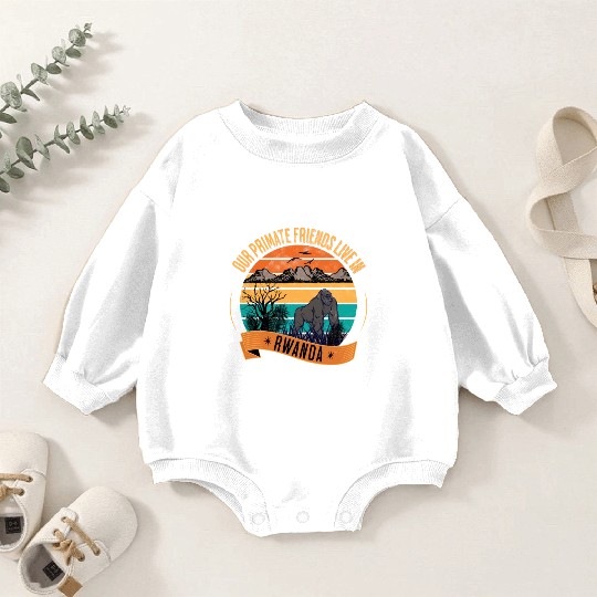 Rwanda Gorilla Our Primate Friends Baby Romper Sweatshirts