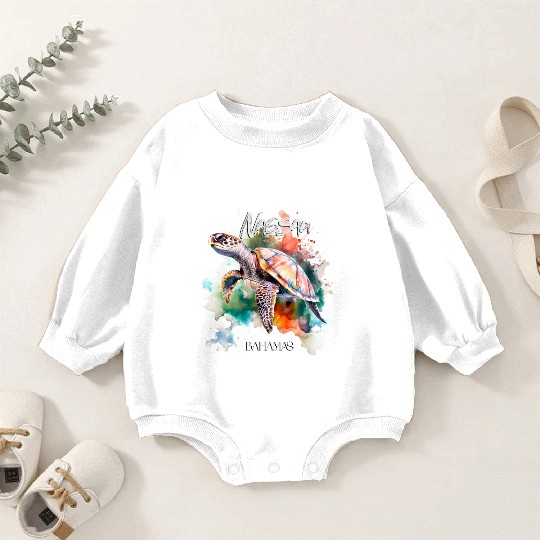 Bahamas Seat Turtle Bahamian Flag Beach Great Shar Baby Romper Sweatshirts