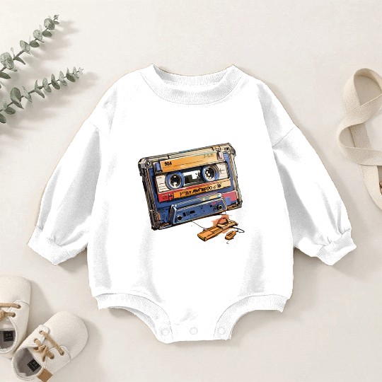 90s Nostalgia Cassette Baby Romper Sweatshirts