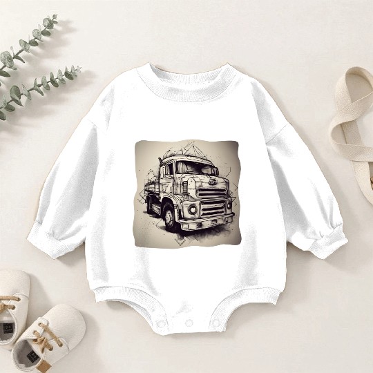 Old School Truck / Oldtimer / Car / Vintage / 60s Baby Romper Sweatshirts