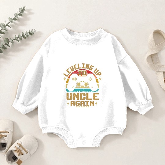 Leveling Up To Uncle Again Gamer Promoted To Uncle Baby Romper Sweatshirts