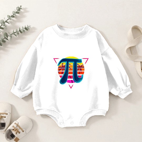 Funny Pi Day Vintage Nerd Geek Pie 3.14 Sunset Baby Romper Sweatshirts