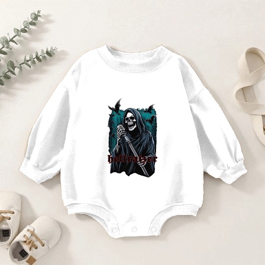 HellRaizer Reaper with Microphone and Bats Green Baby Romper Sweatshirts