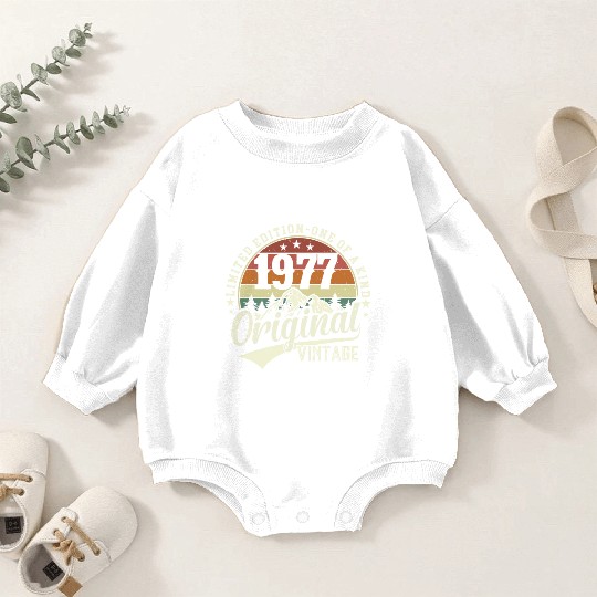 1977 Vintage Birthday Gift Baby Romper Sweatshirts