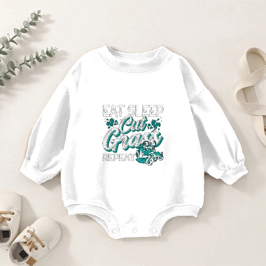 Landscaper Eat Sleep Cut Grass Repeat Landscaping Baby Romper Sweatshirts