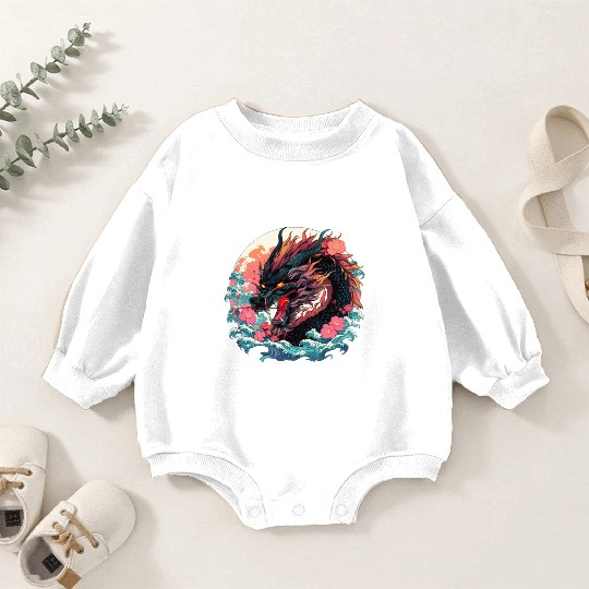 Tokyo Asia 80s Japanese Retro Dragon Dragon Baby Romper Sweatshirts