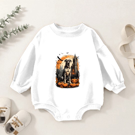 A Great Dane Halloween Adventure Baby Romper Sweatshirts