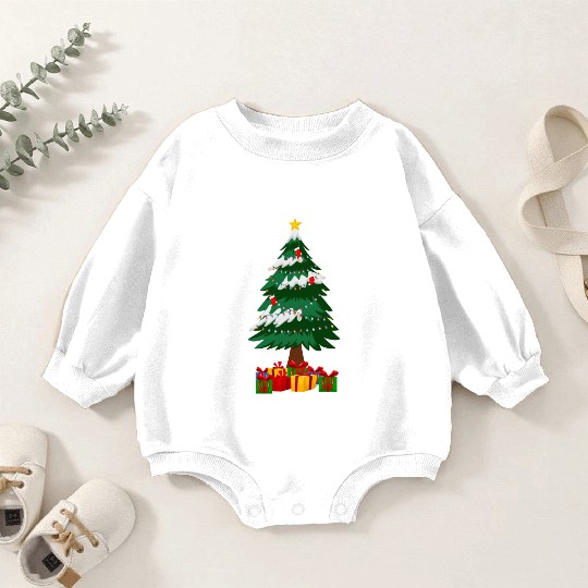 Merry Christmas Tree with Surprise Presents Boxes Baby Romper Sweatshirts