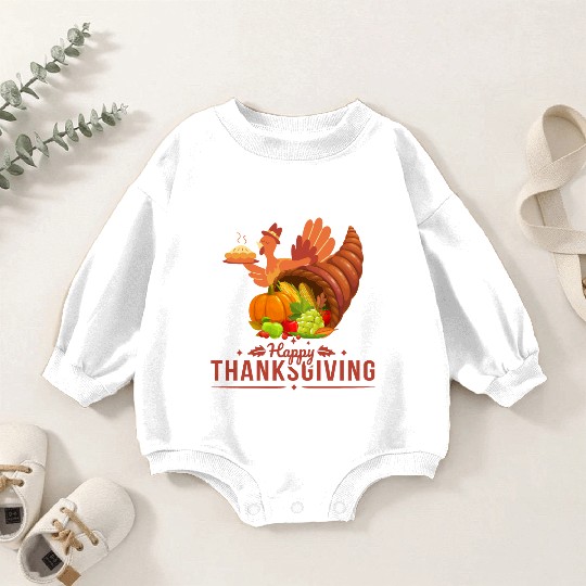 Happy Thanksgiving Baby Romper Sweatshirts