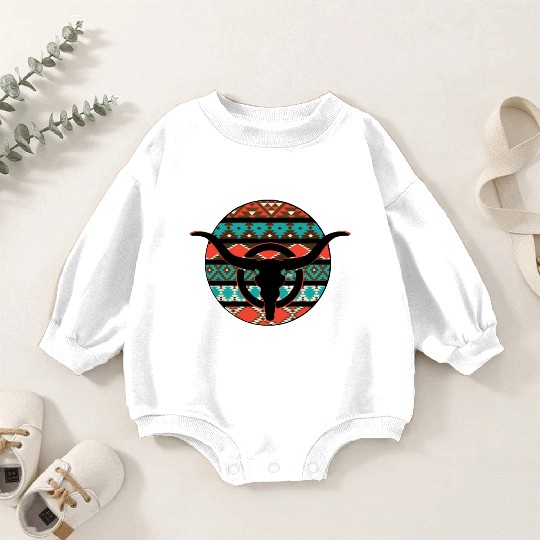 Retro Cow Skull Baby Romper Sweatshirts