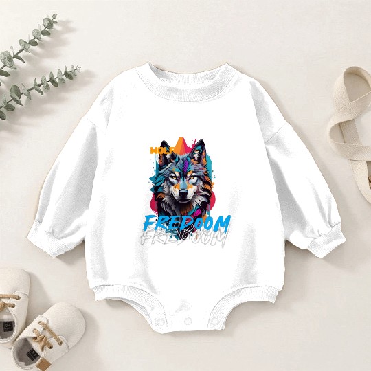 Incredible wolf face street Baby Romper Sweatshirts