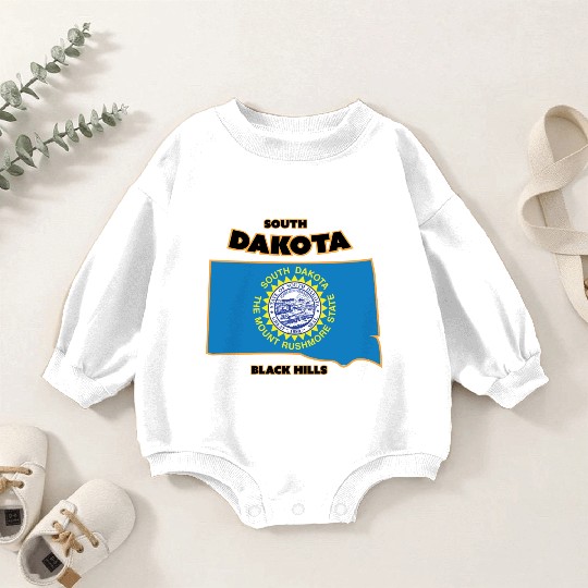 South Dakota - Flag Baby Romper Sweatshirts