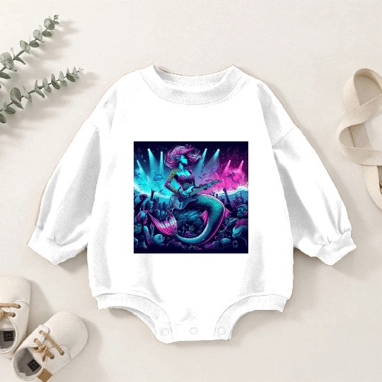 rock and roll under the sea Baby Romper Sweatshirts
