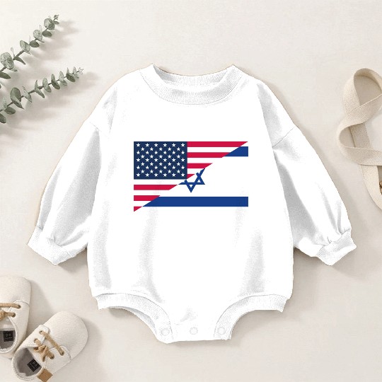 Israel USA flag flags Baby Romper Sweatshirts