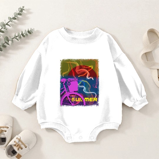 Bike in spring Baby Romper Sweatshirts