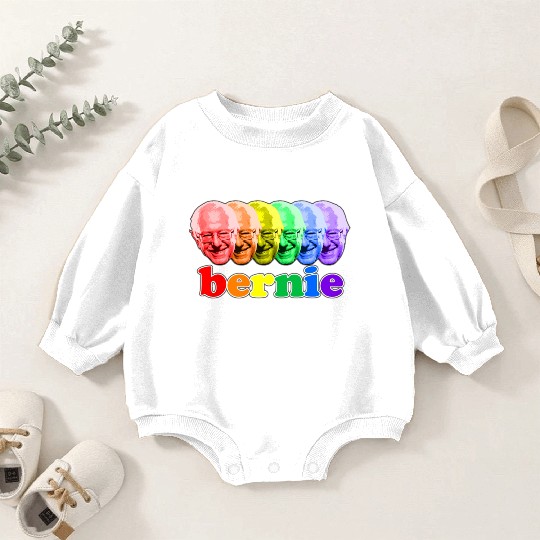 Rainbow Bernie Sanders Baby Romper Sweatshirts