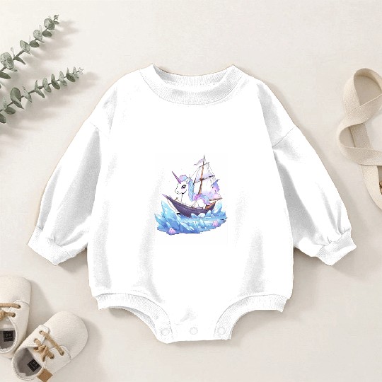 Ice Sailing Unicorn Ice Sailor Ice Boating Baby Romper Sweatshirts
