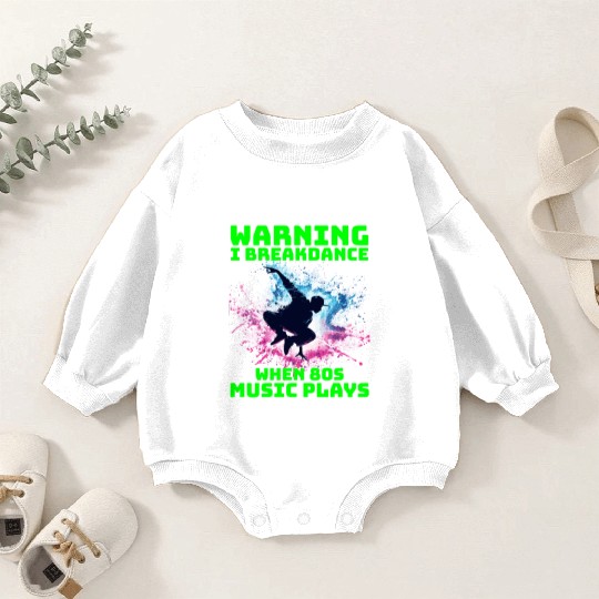 80s Breakdancer Silhouette - Neon Dance Moves Baby Romper Sweatshirts