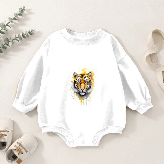 wild tiger head Baby Romper Sweatshirts