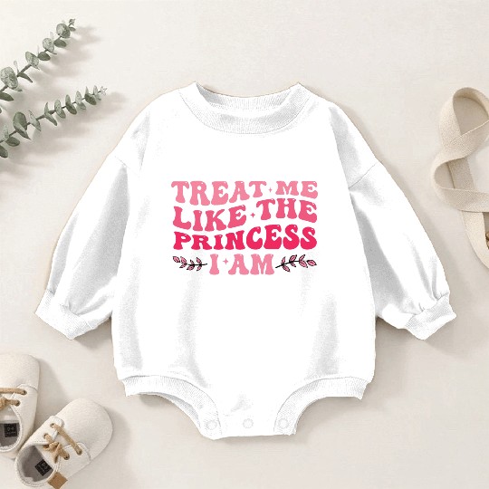 Treat Me Like The Princess I Am Purple Cute Girl Baby Romper Sweatshirts