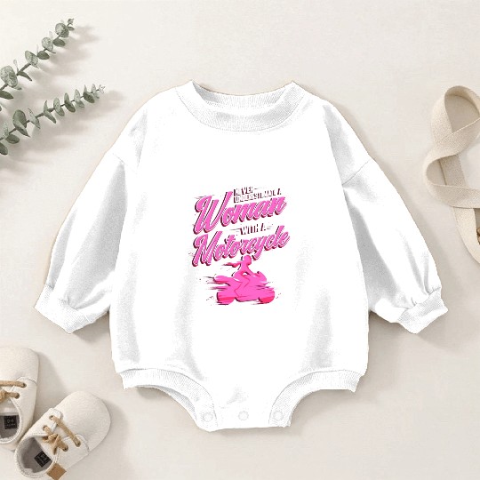 Ladies Motorcycle Girl Biker Gift for Motocross Baby Romper Sweatshirts