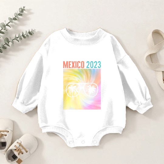 Mexico 2023 Baby Romper Sweatshirts, Mexican Sunglasses Palm Tree