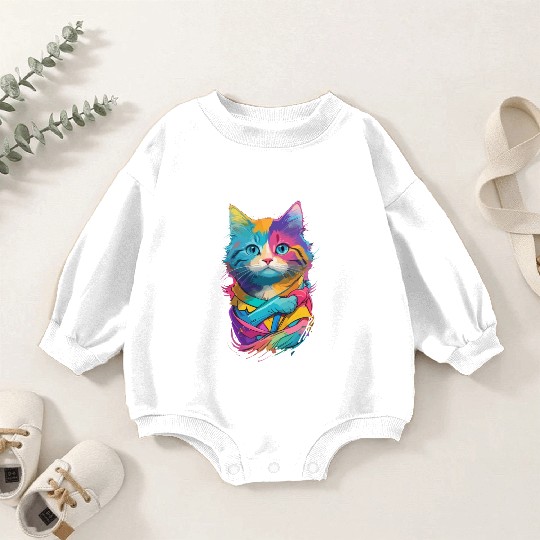 Colorful Cute cat for cat Lovers Baby Romper Sweatshirts