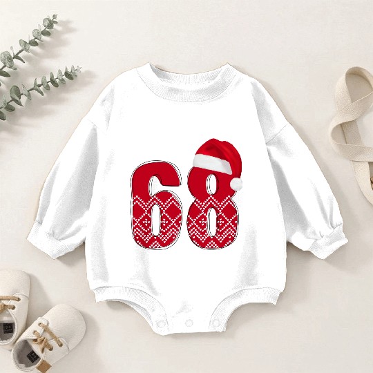 68 Happy Christmas Gifts - Number Sixty Eight Baby Romper Sweatshirts