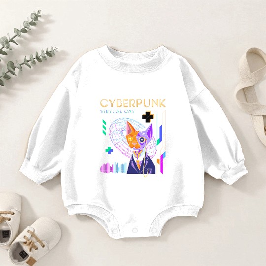 Cyborg Retro Gamer Scifi Baby Romper Sweatshirts