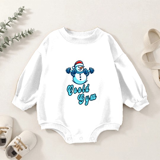 Cool gym funny snowman Baby Romper Sweatshirts