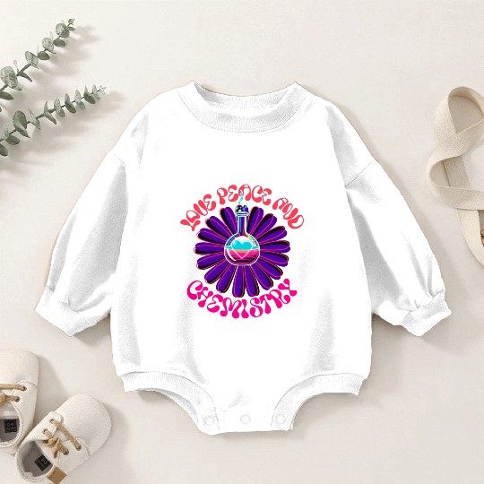 Love Peace and Chemistry Retro Flower Power Baby Romper Sweatshirts
