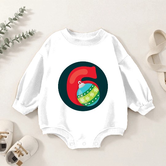 Number 6 Christmas Balls Age Six Baby Romper Sweatshirts
