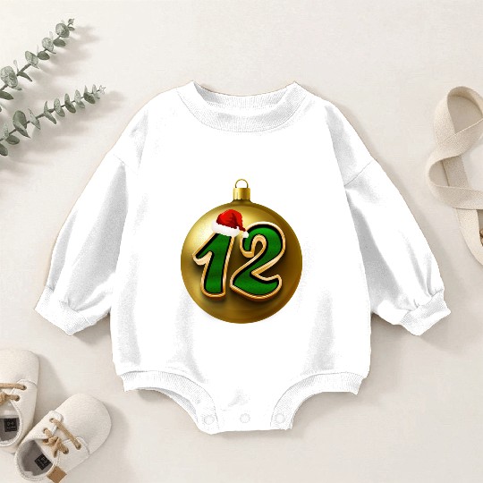 12 Dozen Christmas Balls Decorations - NR Twelve Baby Romper Sweatshirts