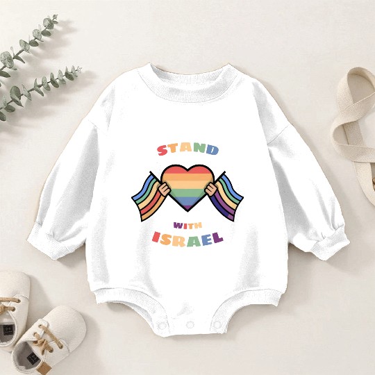 LGBTQ community STANDS WITH ISRAEL Baby Romper Sweatshirts