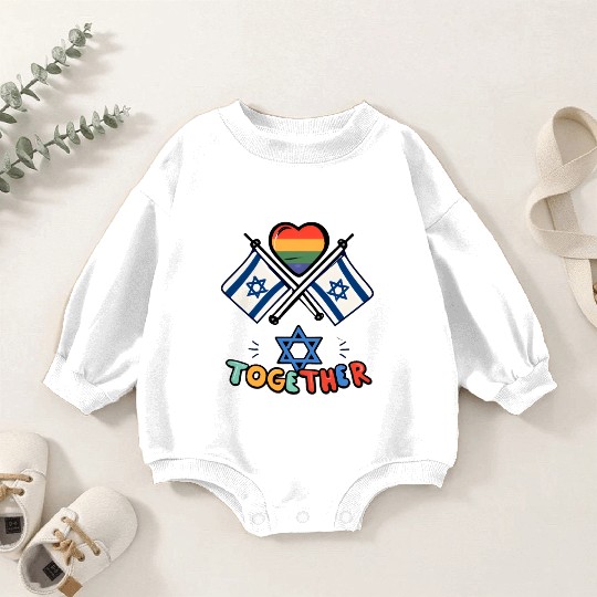 LGBTQ community STANDS WITH ISRAEL Baby Romper Sweatshirts