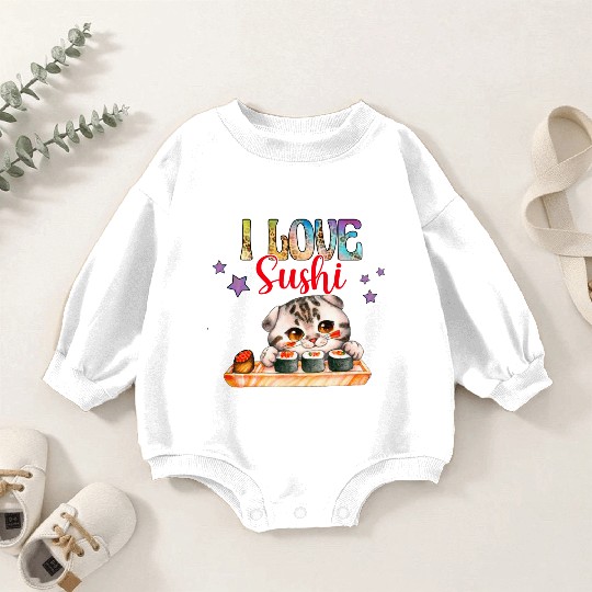 I love Sushi - Cat sushi Baby Romper Sweatshirts