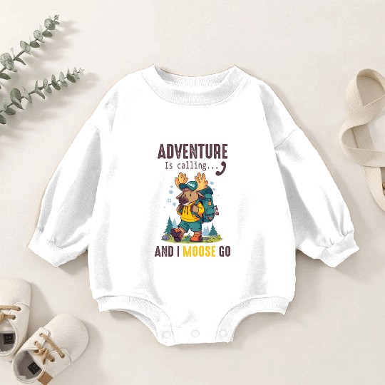 Adventure Is Calling Youth Cute Moose Baby Romper Sweatshirts