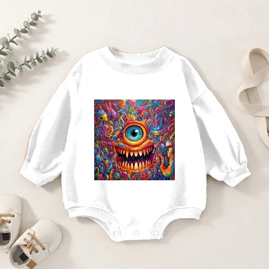 Going On a Little Trip - Cyclops and Teeth Psyched Baby Romper Sweatshirts