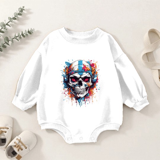 Skull Givin' Raspberry Dk Baby Romper Sweatshirts
