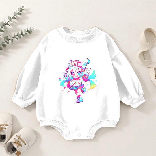 Cute Cartoon Girl Baby Romper Sweatshirts